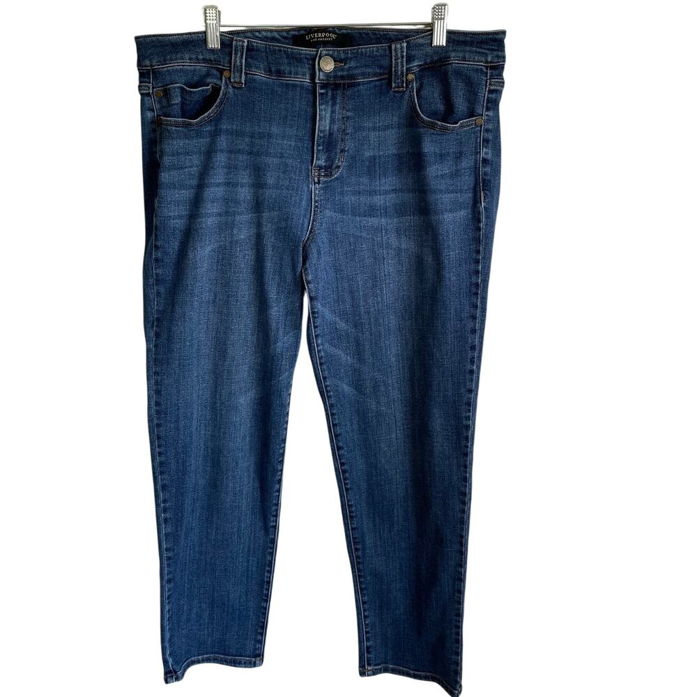 Liverpool The Slim Boyfriend Jeans Sz 16W Medium Wash Mid-Rise Casual Festival
